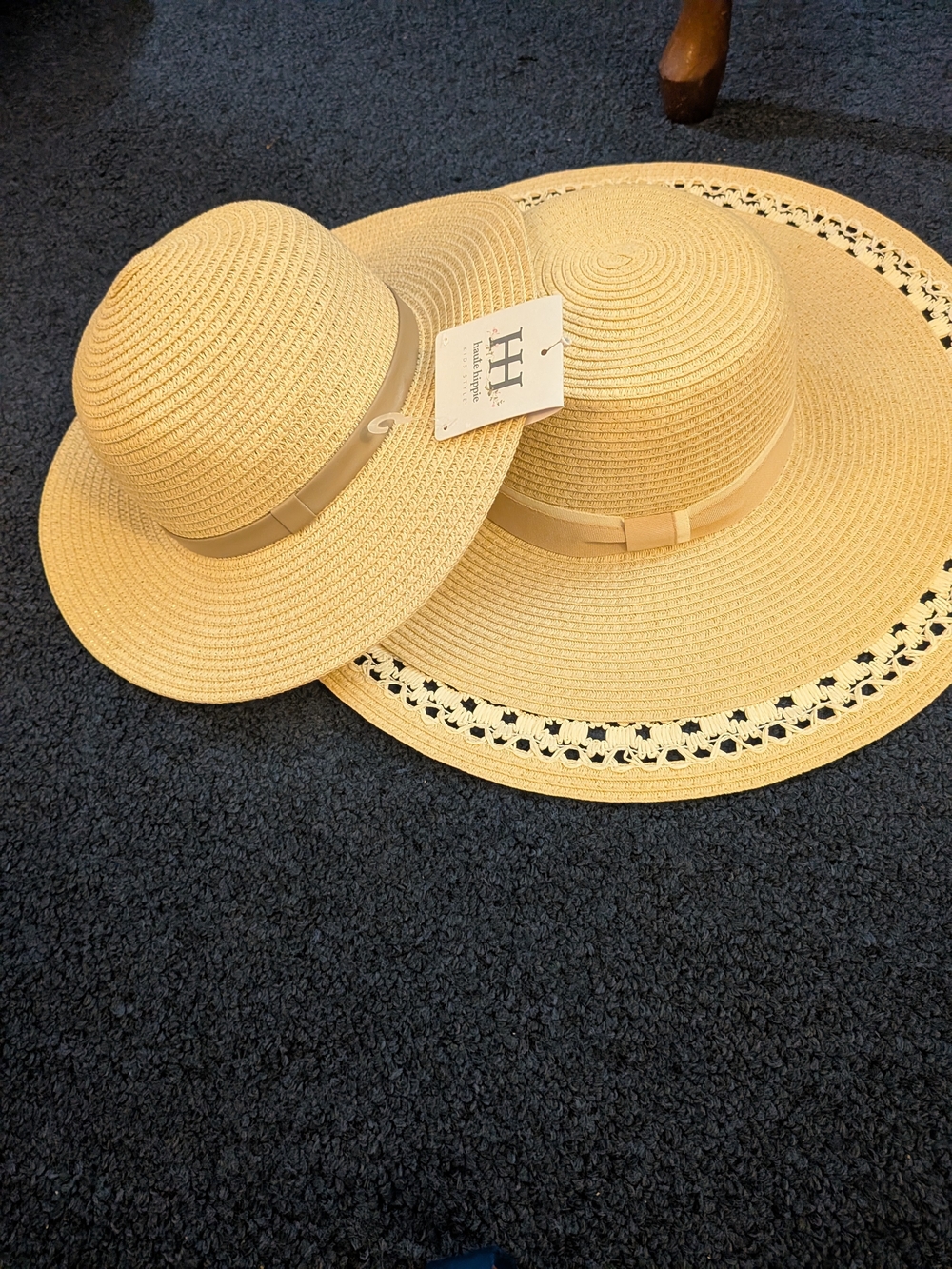 Haute Hippie Multicolor Satin Halter Top with Wide Brim Straw Hat - Picture 2 of 6